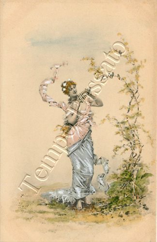 Passerotti donna con - e, flauto